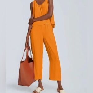 Everlane Naia Ripple Pants in Turmeric Orange XS